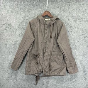 Sans Souci Utility Jacket Khaki Gray 100% Cotton Women Size Large